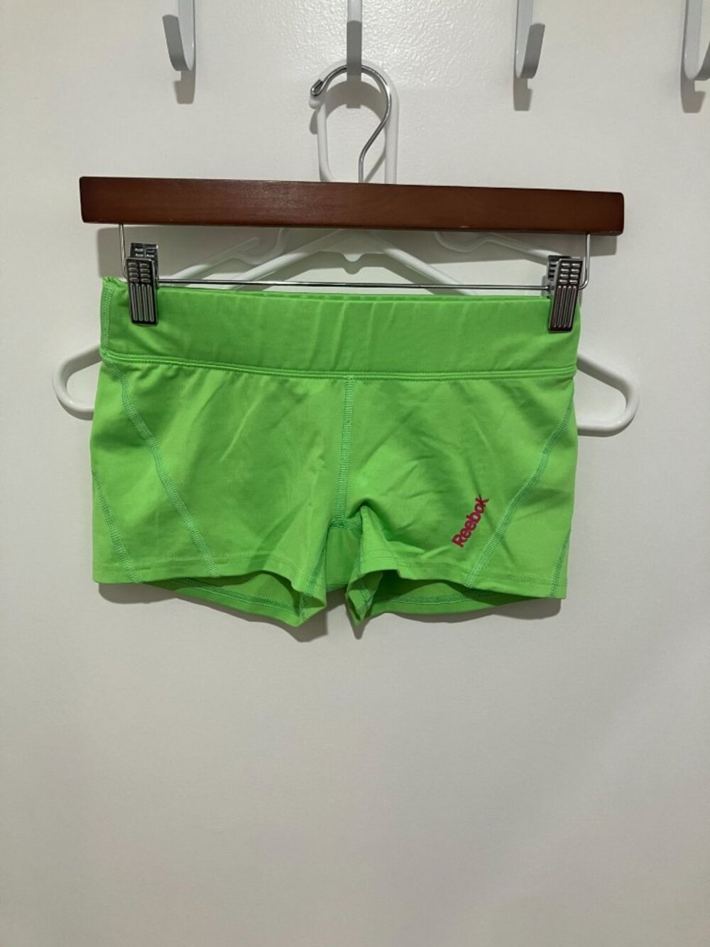 Reebok PlayDry Teen/Junior Neon Green Athletic Compression Booty Shorts Small